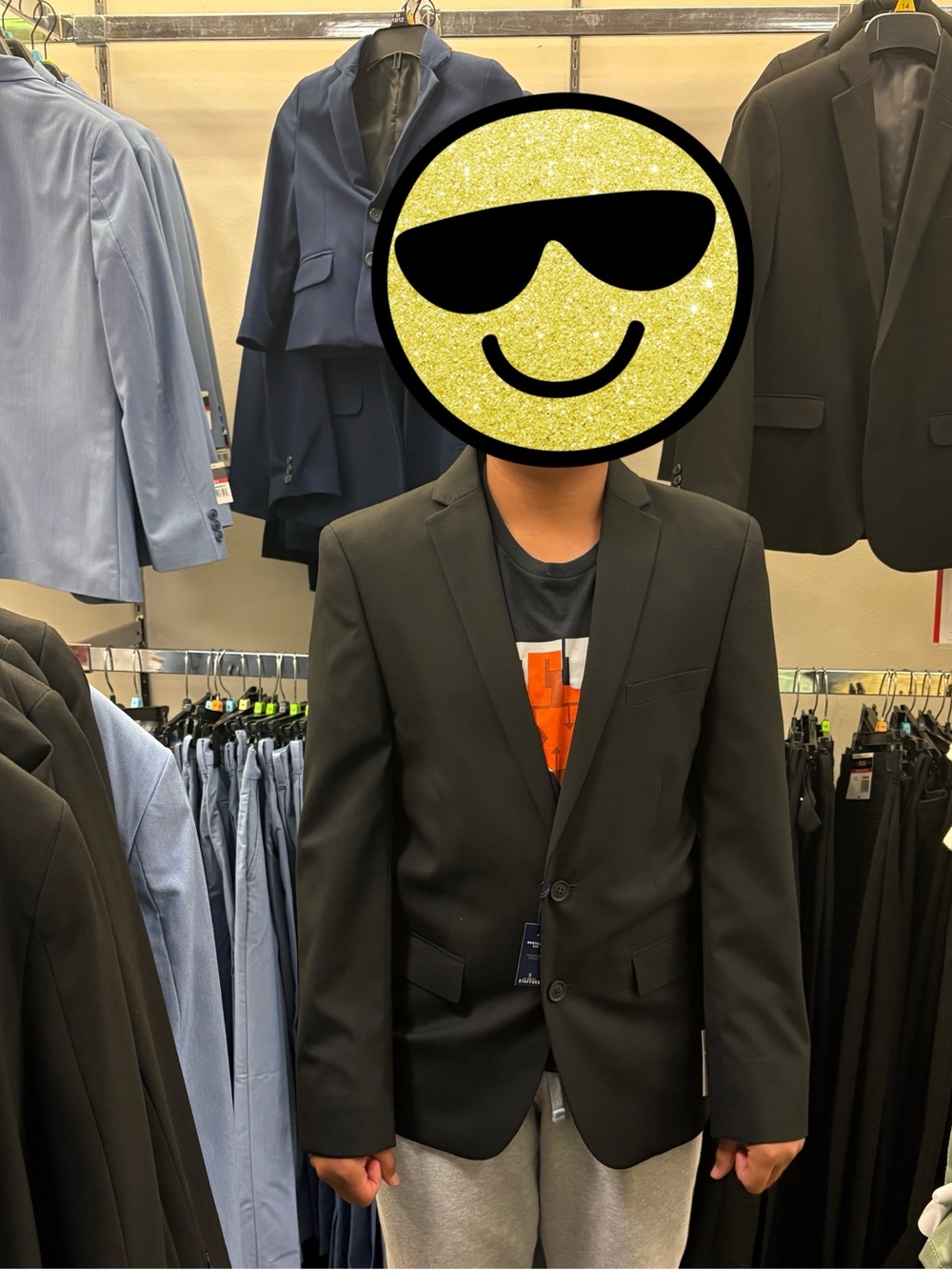 Van Heusen Men's Black Single-Breasted Suit Jacket